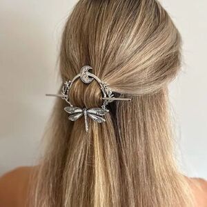 Silver Dragonfly Hair Clip K37